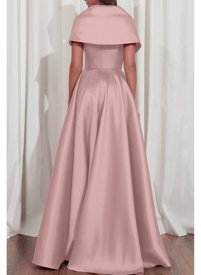 A-Line V-Neck Sleeveless Floor-Length Satin Mother Of The Bride Dresses