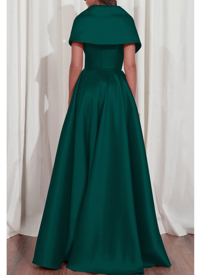 A-Line V-Neck Sleeveless Floor-Length Satin Mother Of The Bride Dresses