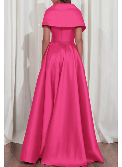 A-Line V-Neck Sleeveless Floor-Length Satin Mother Of The Bride Dresses