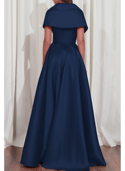 A-Line V-Neck Sleeveless Floor-Length Satin Mother Of The Bride Dresses
