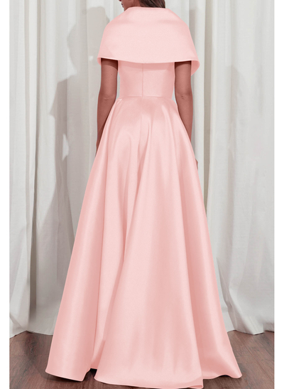 A-Line V-Neck Sleeveless Floor-Length Satin Mother Of The Bride Dresses