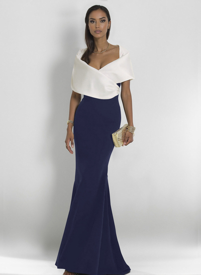 Elegant Wrap Trumpet/Mermaid Elastic Satin Mother Of The Bride Dresses