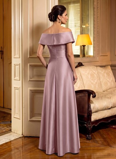 Cap Shoulder A-Line Satin Mother Of The Bride Dresses With Pockets