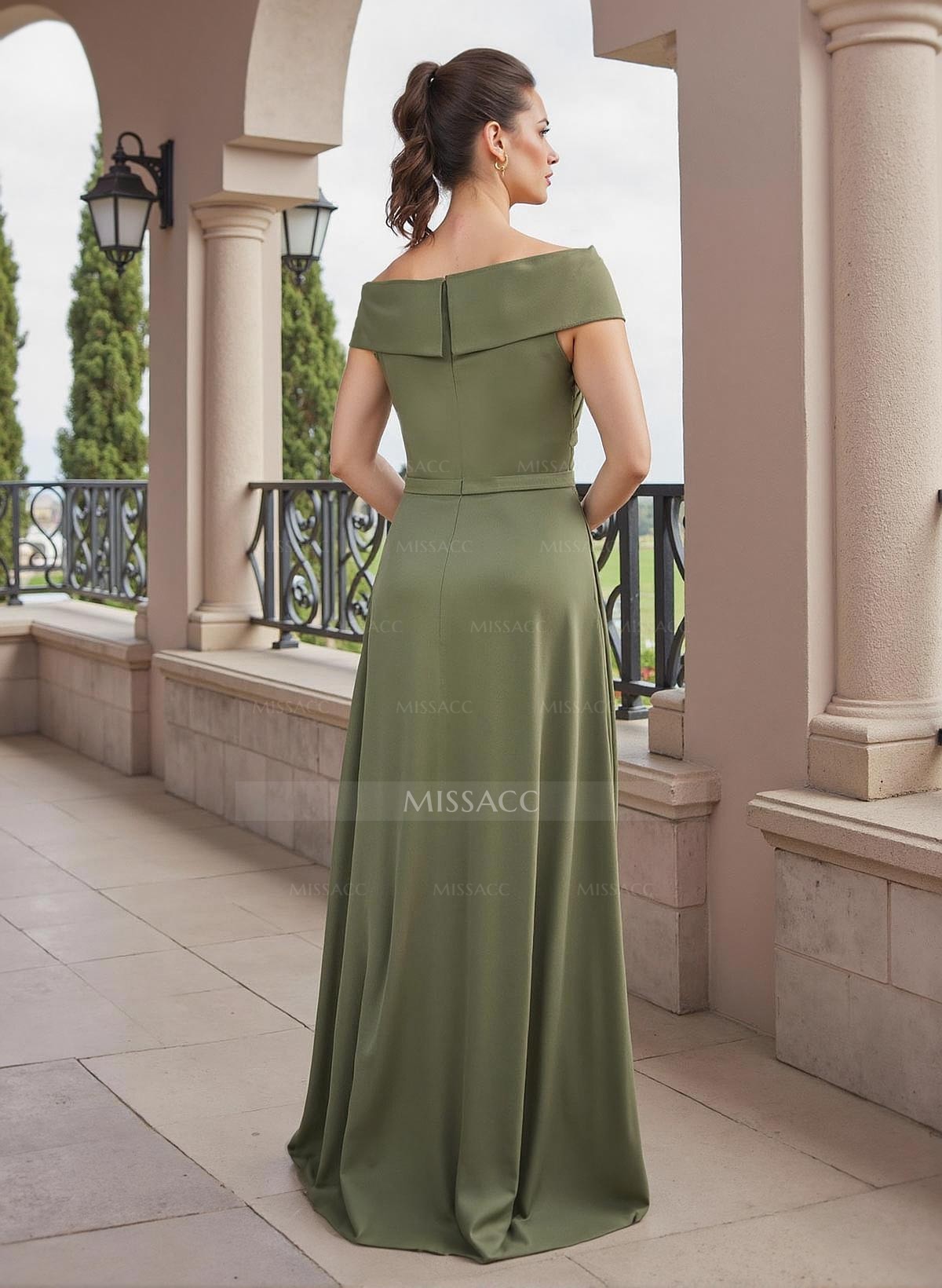 A-Line Off-The-Shoulder Silk Like Satin Mother Of The Bride Dresses With Ruffle