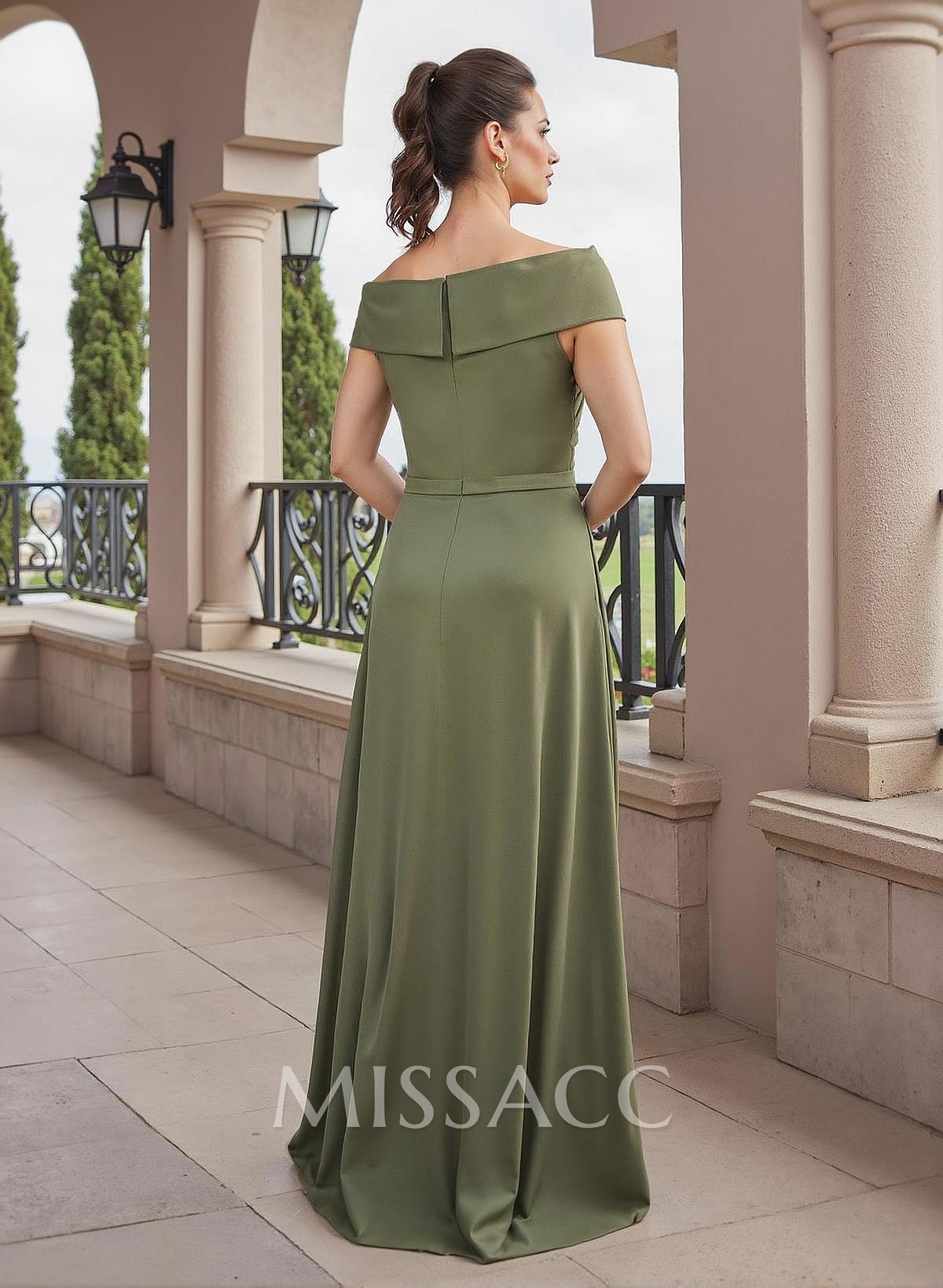 A-Line Off-The-Shoulder Silk Like Satin Mother Of The Bride Dresses With Ruffle