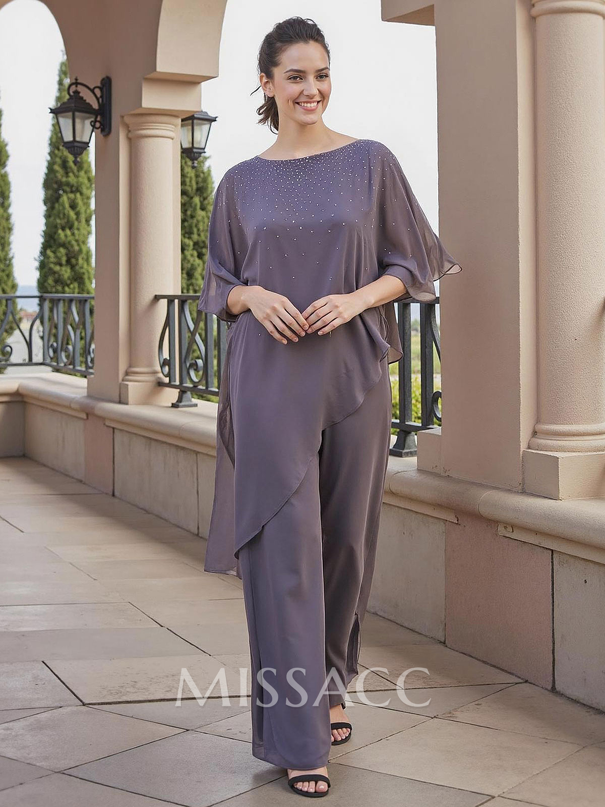 Jumpsuit/Pantsuit Beading Wrap Chiffon Mother Of The Bride Dresses Jumpsuit/Pantsuit Beading Wrap Chiffon Mother Of The Bride Dresses
