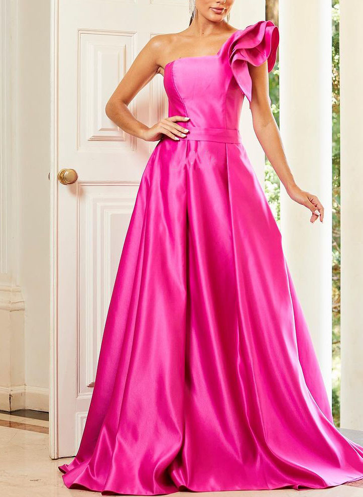 Elegant One-Shoulder A-Line Satin Mother Of The Bride Dresses