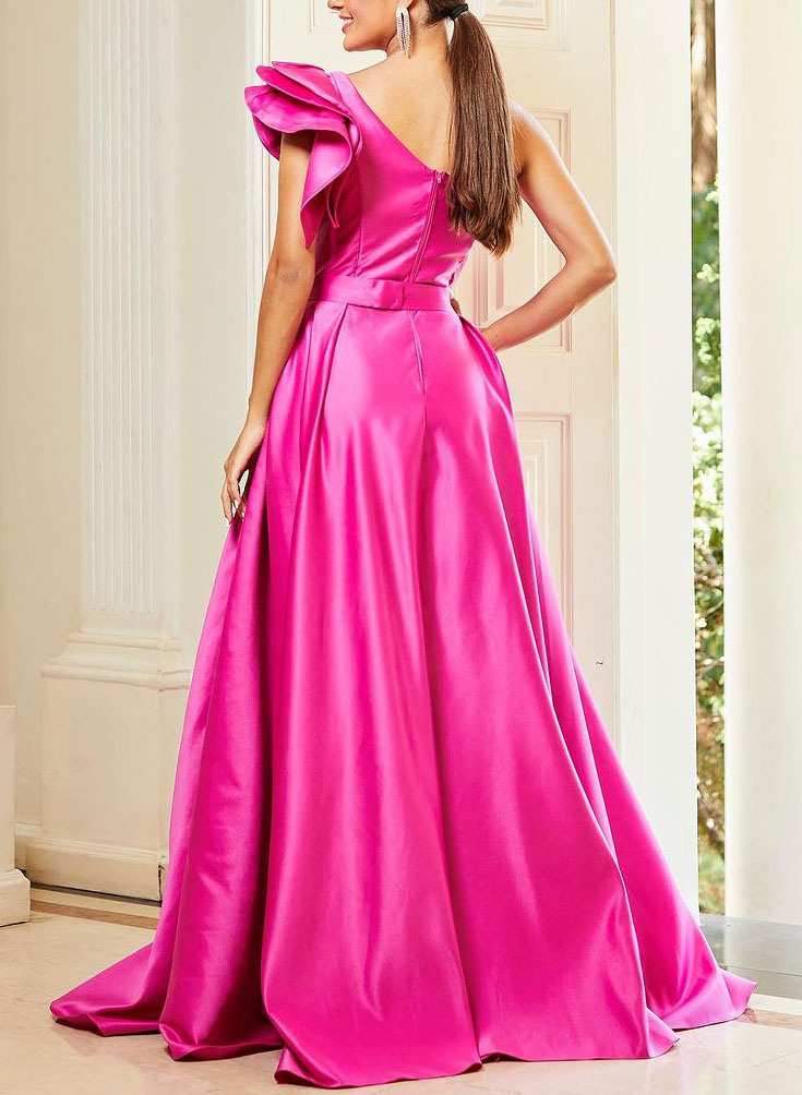 Elegant One-Shoulder A-Line Satin Mother Of The Bride Dresses