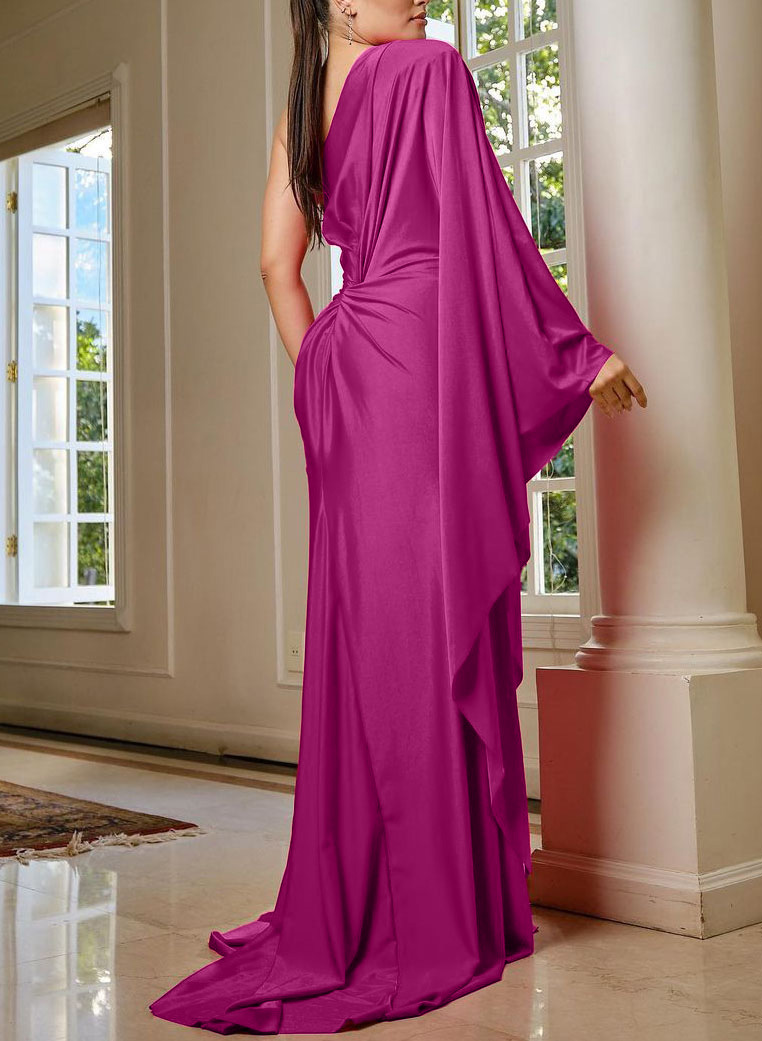 One-Shoulder Cape Sheath/Column Mother Of The Bride Dresses