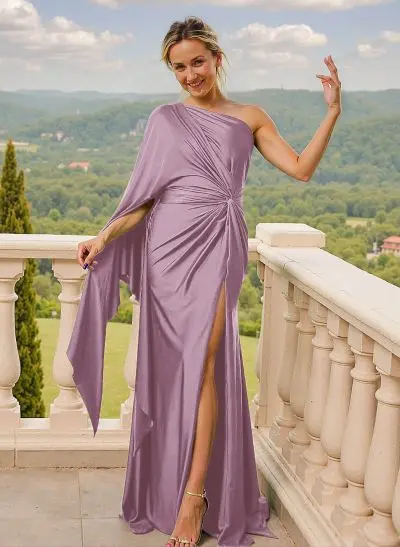 One-Shoulder Cape Sheath/Column Mother Of The Bride Dresses - Missacc