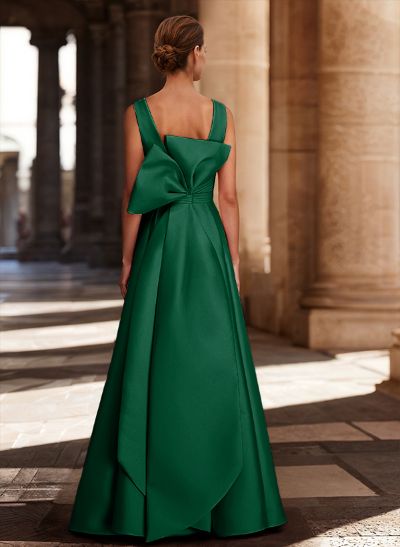 V-Neck Satin A-Line Mother Of The Bride Dresses With Bow