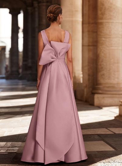 V-Neck Satin A-Line Mother Of The Bride Dresses With Bow