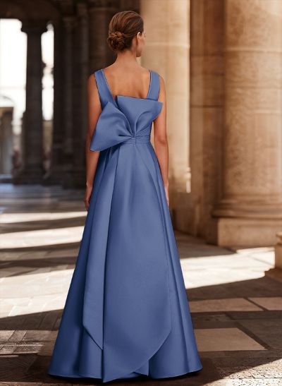 V-Neck Satin A-Line Mother Of The Bride Dresses With Bow