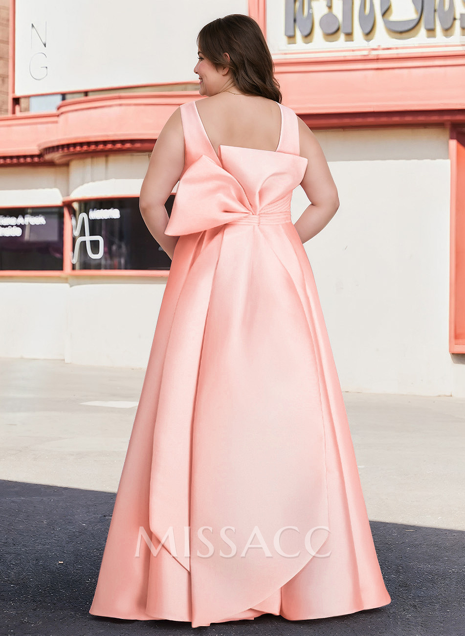 V-Neck Satin A-Line Mother Of The Bride Dresses With Bow V-Neck Satin A-Line Mother Of The Bride Dresses With Bow