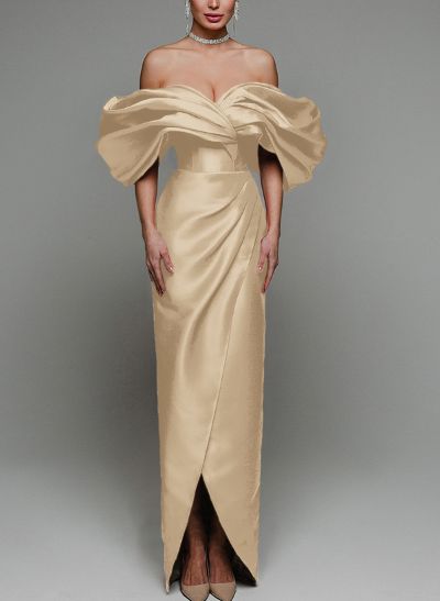 Sheath/Column Off-The-Shoulder Sleeveless Satin Mother Of The Bride Dresses