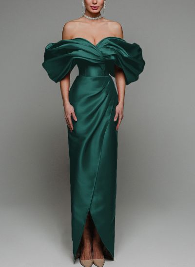 Sheath/Column Off-The-Shoulder Sleeveless Satin Mother Of The Bride Dresses