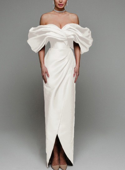 Sheath/Column Off-The-Shoulder Sleeveless Satin Mother Of The Bride Dresses