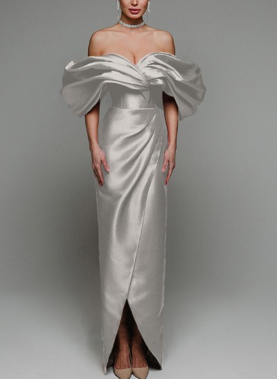 Sheath/Column Off-The-Shoulder Sleeveless Satin Mother Of The Bride Dresses