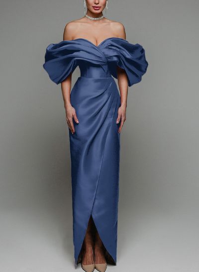 Sheath/Column Off-The-Shoulder Sleeveless Satin Mother Of The Bride Dresses