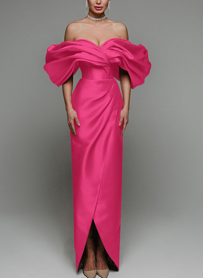 Sheath/Column Off-The-Shoulder Sleeveless Satin Mother Of The Bride Dresses