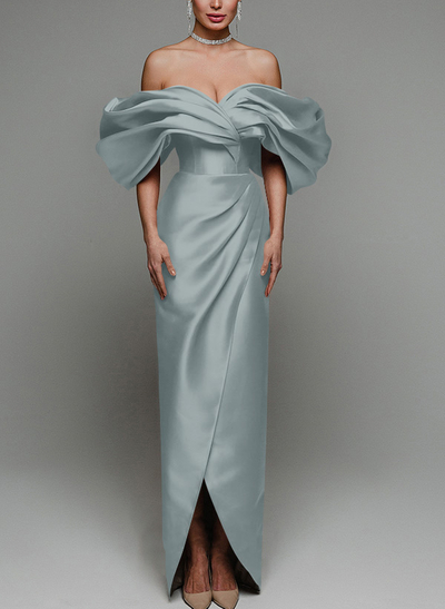 Sheath/Column Off-The-Shoulder Sleeveless Satin Mother Of The Bride Dresses