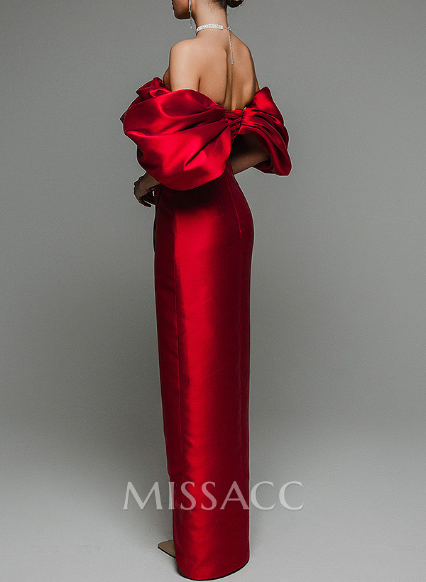 Sheath/Column Off-The-Shoulder Sleeveless Satin Mother Of The Bride Dresses Sheath/Column Off-The-Shoulder Sleeveless Satin Mother Of The Bride Dresses