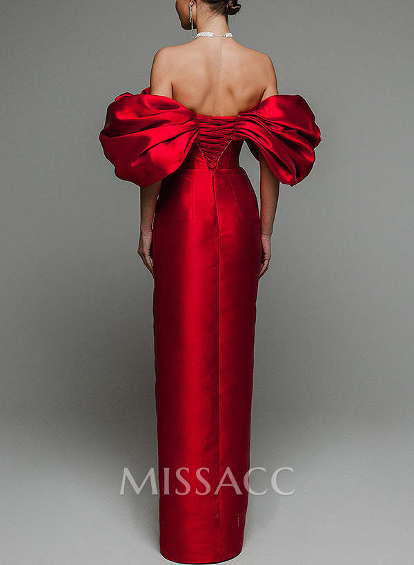 Sheath/Column Off-The-Shoulder Sleeveless Satin Mother Of The Bride Dresses Sheath/Column Off-The-Shoulder Sleeveless Satin Mother Of The Bride Dresses