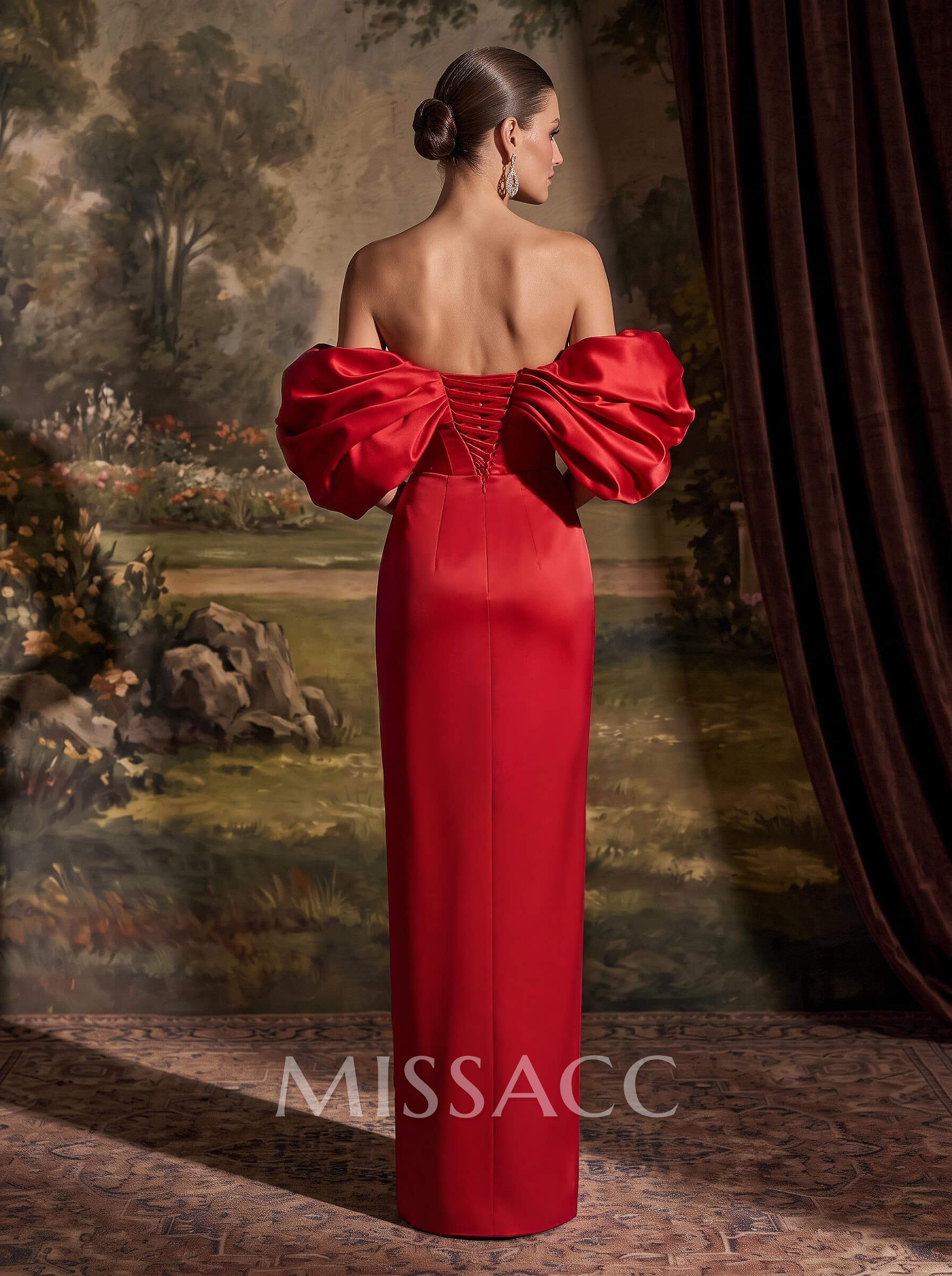 Sheath/Column Off-The-Shoulder Sleeveless Satin Mother Of The Bride Dresses