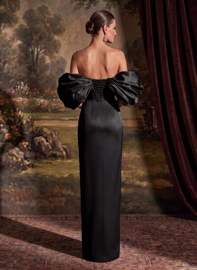 Sheath/Column Off-The-Shoulder Sleeveless Satin Mother Of The Bride Dresses