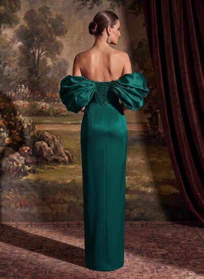 Sheath/Column Off-The-Shoulder Sleeveless Satin Mother Of The Bride Dresses