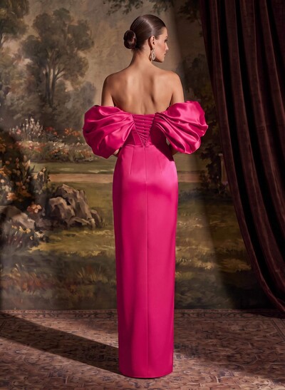 Sheath/Column Off-The-Shoulder Sleeveless Satin Mother Of The Bride Dresses
