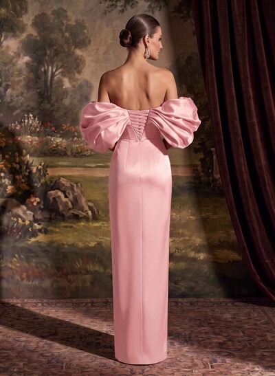 Sheath/Column Off-The-Shoulder Sleeveless Satin Mother Of The Bride Dresses