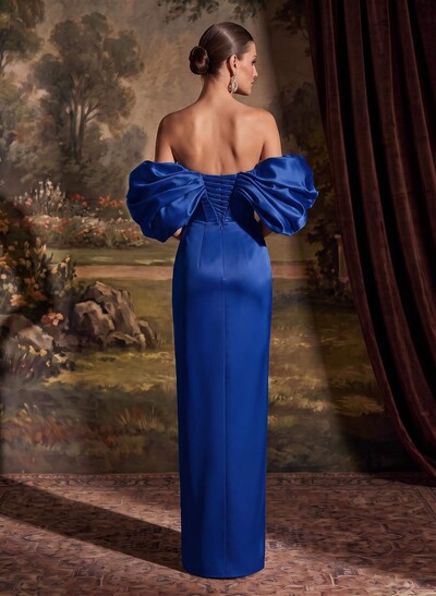 Sheath/Column Off-The-Shoulder Sleeveless Satin Mother Of The Bride Dresses