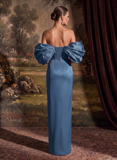 Sheath/Column Off-The-Shoulder Sleeveless Satin Mother Of The Bride Dresses