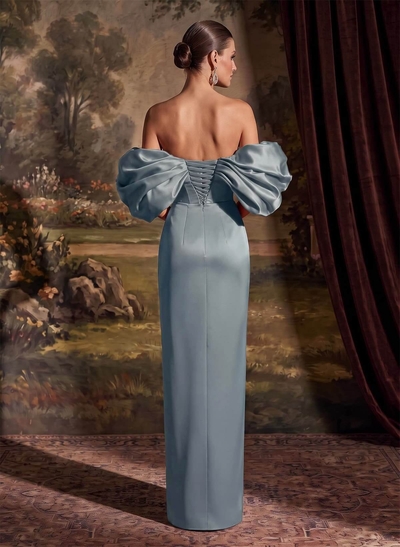 Sheath/Column Off-The-Shoulder Sleeveless Satin Mother Of The Bride Dresses