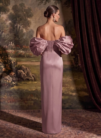 Sheath/Column Off-The-Shoulder Sleeveless Satin Mother Of The Bride Dresses
