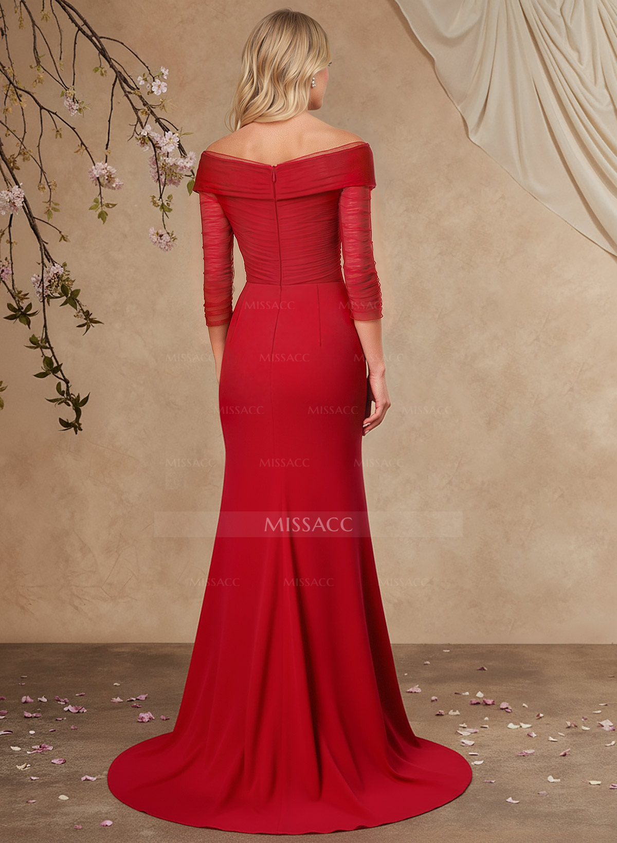 Trumpet/Mermaid Off-The-Shoulder Elastic Satin Mother Of The Bride Dresses