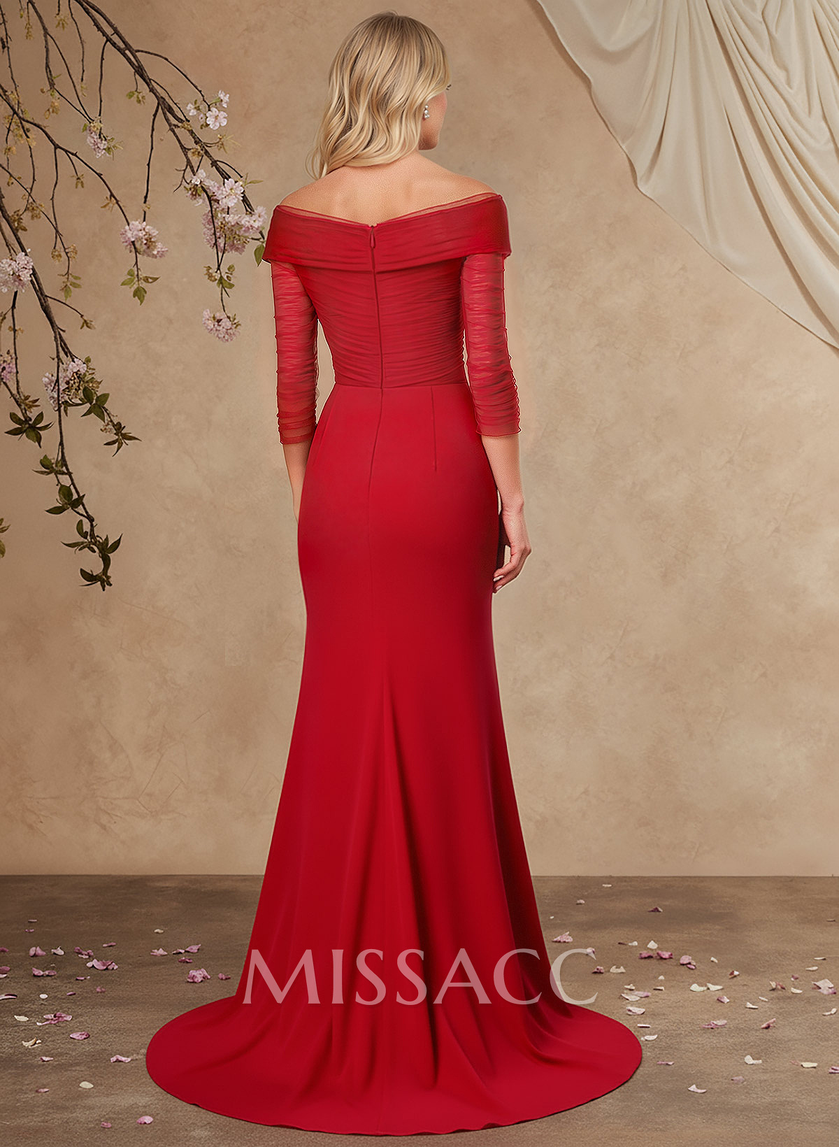 Trumpet/Mermaid Off-The-Shoulder Elastic Satin Mother Of The Bride Dresses