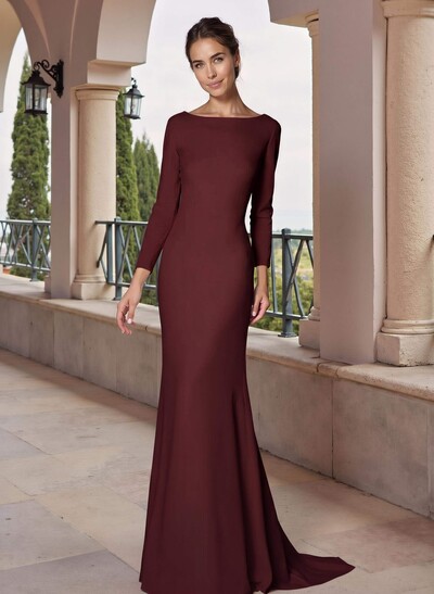 Trumpet/Mermaid Scoop Neck Elastic Satin Mother Of The Bride Dresses