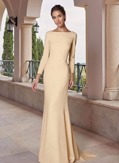Trumpet/Mermaid Scoop Neck Elastic Satin Mother Of The Bride Dresses