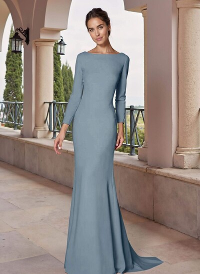 Trumpet/Mermaid Scoop Neck Elastic Satin Mother Of The Bride Dresses