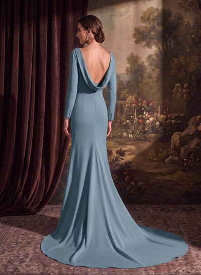 Trumpet/Mermaid Scoop Neck Elastic Satin Mother Of The Bride Dresses