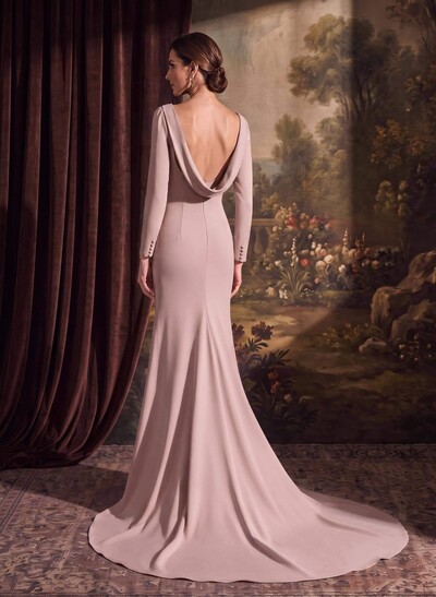 Trumpet/Mermaid Scoop Neck Stretch Satin Mother Of The Bride Dresses