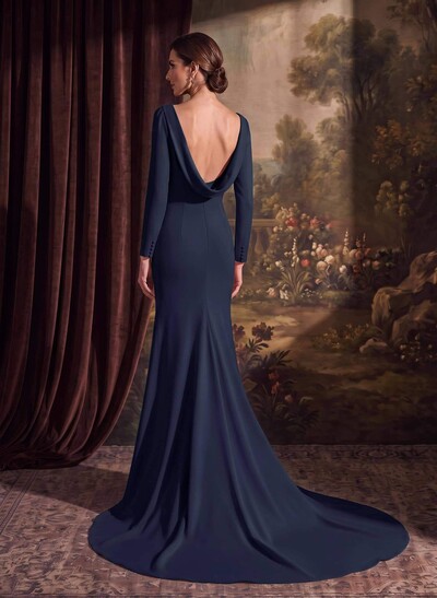Trumpet/Mermaid Scoop Neck Elastic Satin Mother Of The Bride Dresses