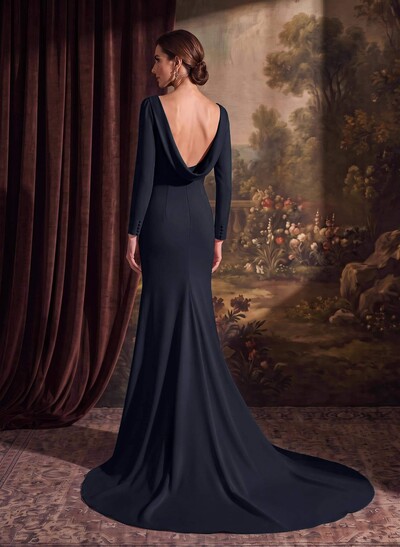 Trumpet/Mermaid Scoop Neck Stretch Satin Mother Of The Bride Dresses