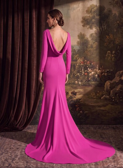 Trumpet/Mermaid Scoop Neck Stretch Satin Mother Of The Bride Dresses