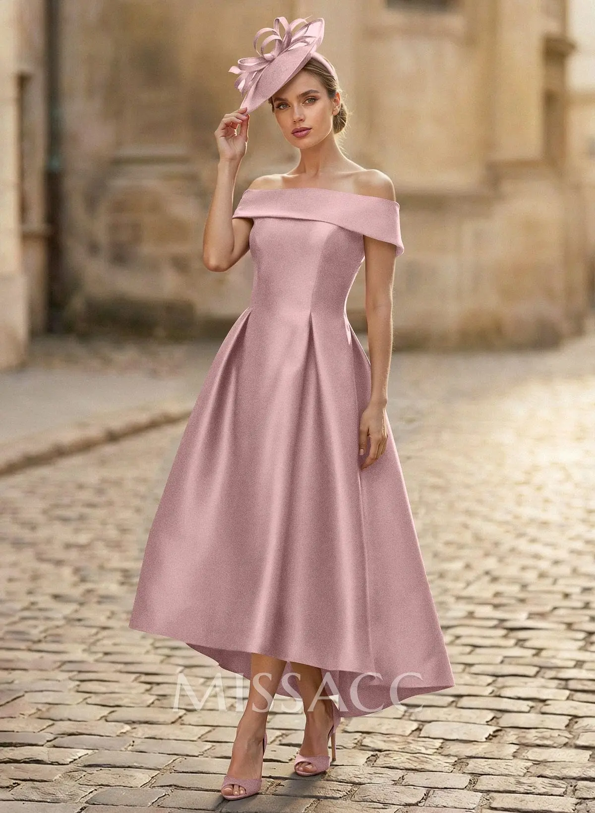 formal dress tibia Corte En A Fuera Del Hombro Sin Mangas Hasta La Tibia Satn Vestidos Para  Madre De La Novia