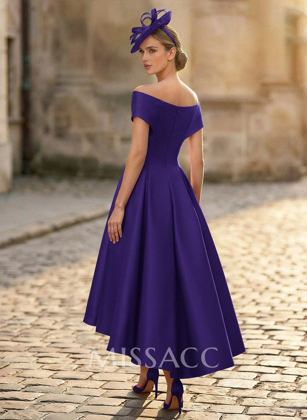 satin tea length dress Tea Length Beach Wedding Dress Satin Lisposa