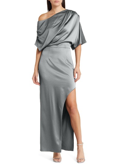 Sheath/Column Silk Like Satin Mother Of The Bride Dresses With Split Front