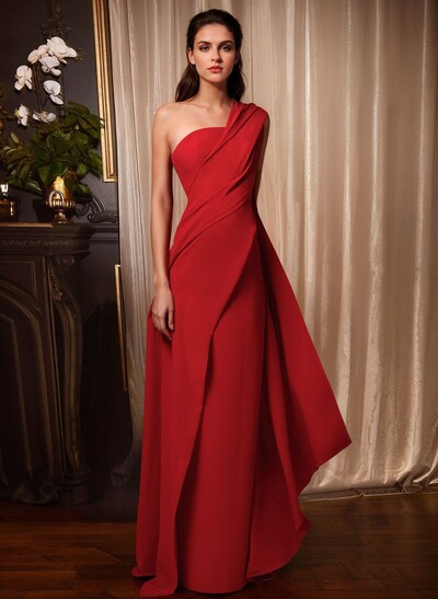 One-Shoulder Sleeveless Floor-Length Prom Dresses